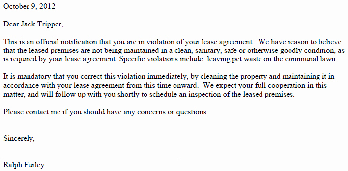 Notice Of Lease Violation Template Best Of Lease Violation Notice – Tenant Violation Notices