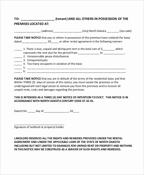 Notice Of Lease Violation Template New Three Day Eviction Notice form Perfect Notice to Ply