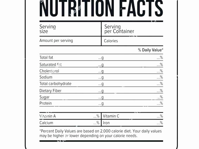Nutrition Facts Label Template Excel Elegant Vector Nutrition Facts Food Table Label Design Template