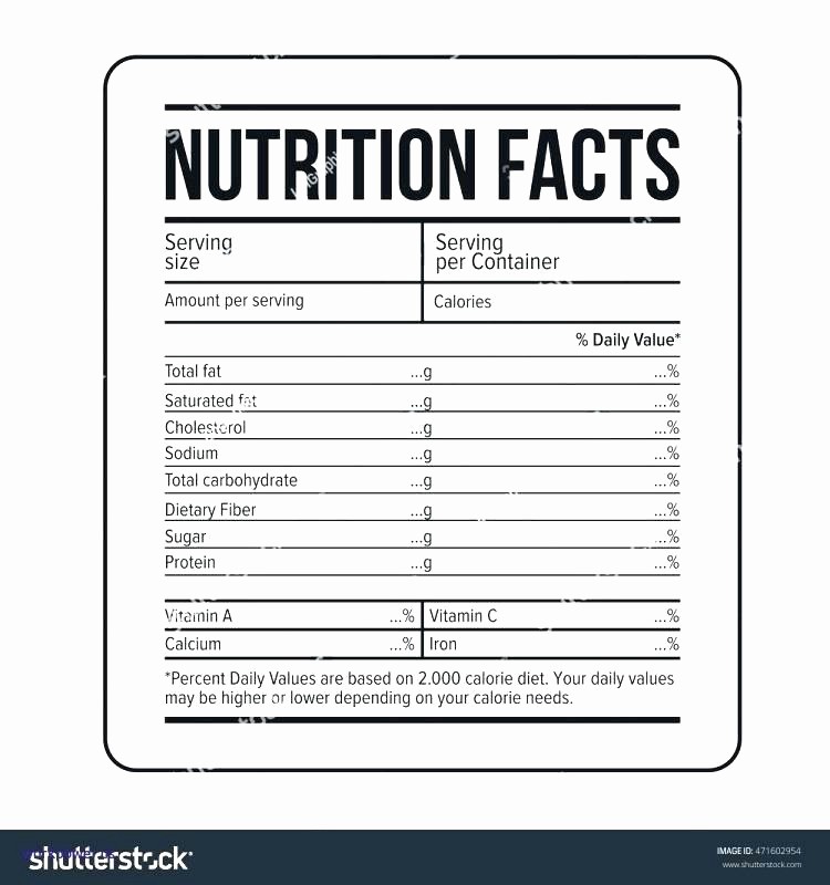 Nutrition Facts Label Template Excel New 92 Nutrition Label Template Excel Nutrition Label