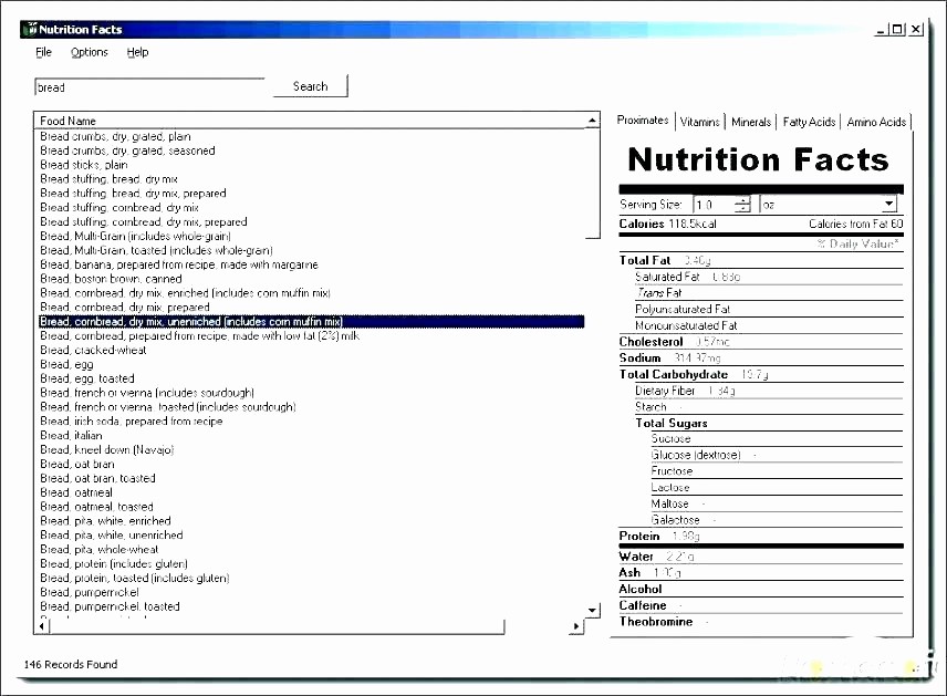 Nutrition Facts Label Template Excel Unique Nutrition Fact Template Excel Nutrition Ftempo