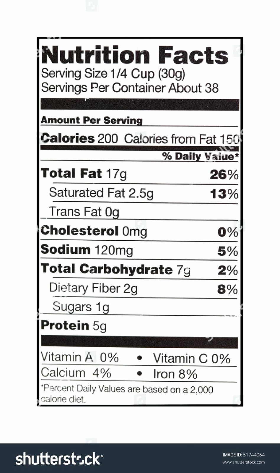 Nutrition Facts Template Excel Download Best Of Template Nutrition Fact Template
