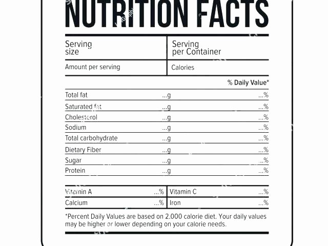 50 Nutrition Facts Template Excel Download