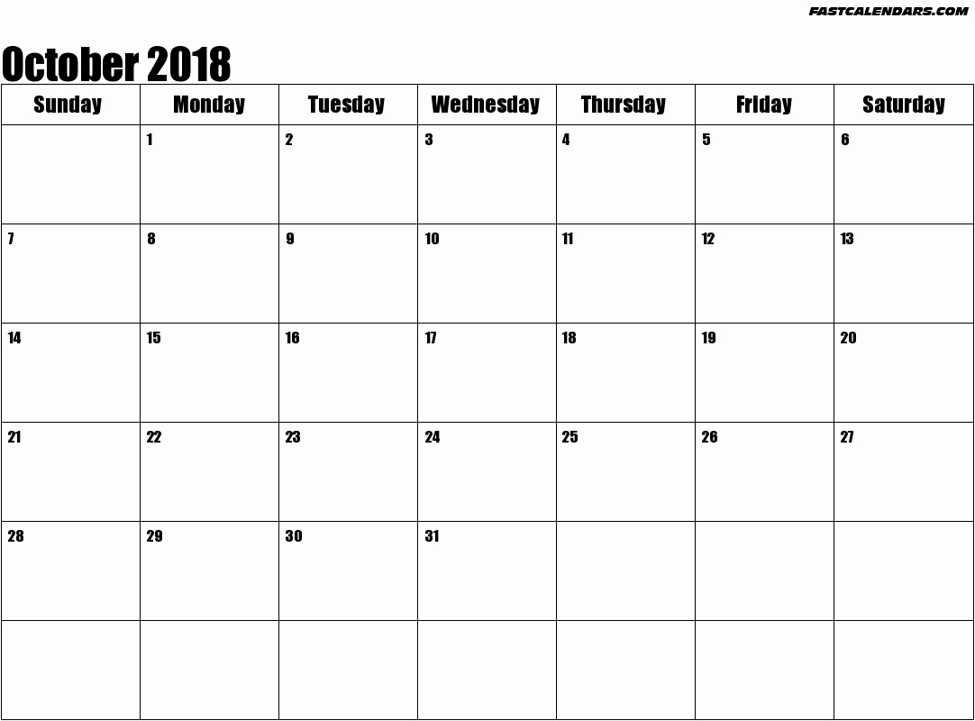 October 2018 Printable Calendar Word Best Of October 2018 Calendar Word