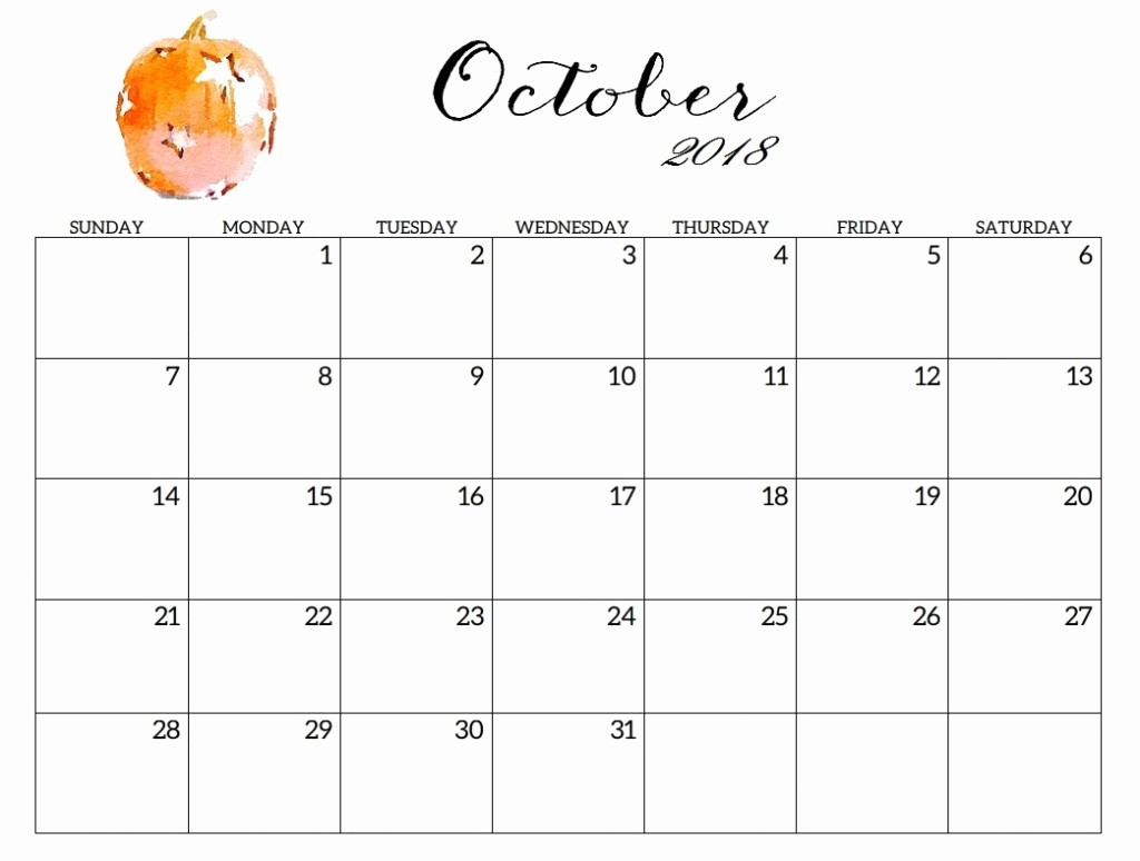 October 2018 Printable Calendar Word Elegant October 2018 Calendar Word Excel Pdf