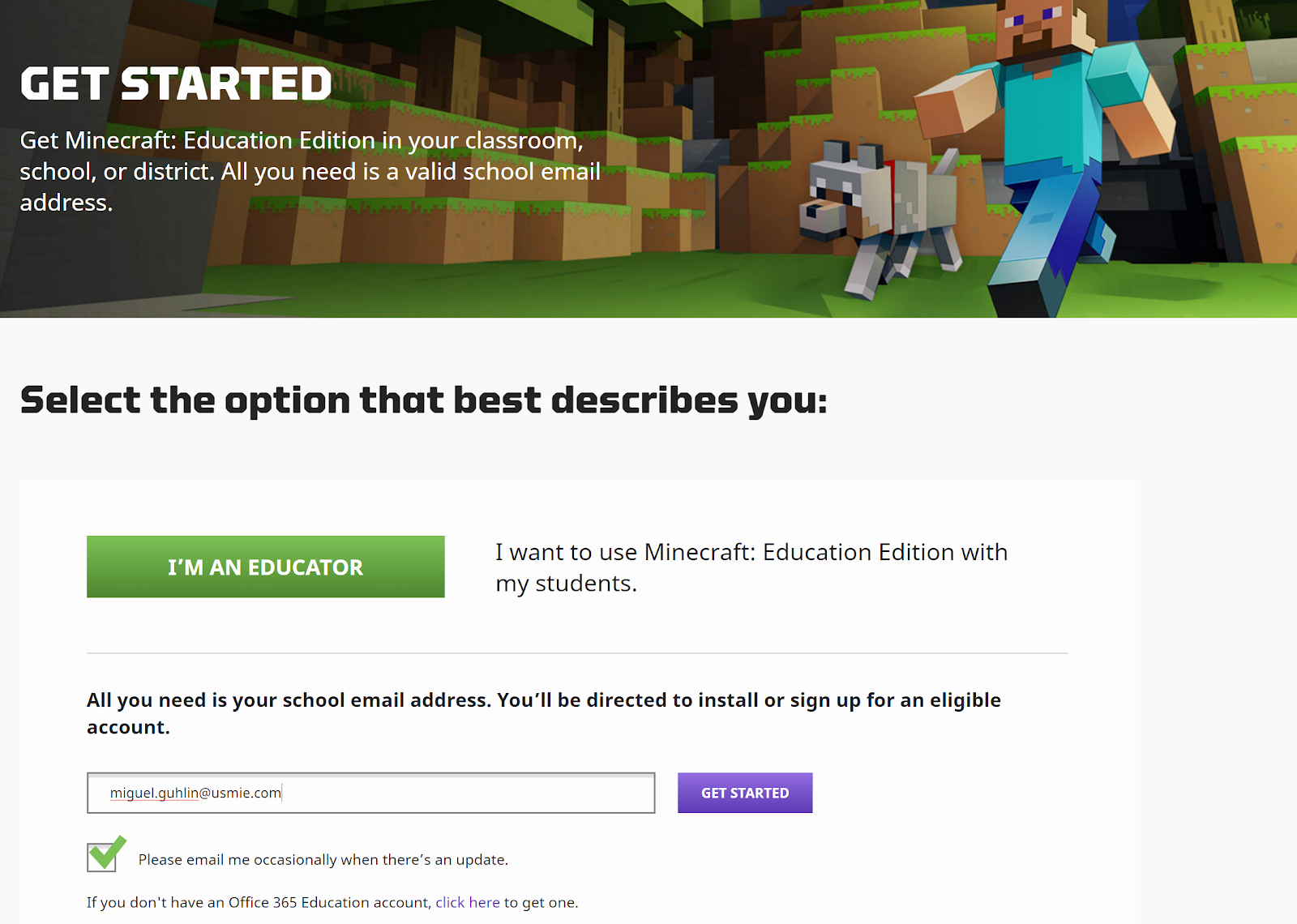 Office 365 Email Sign Up Awesome Installing Minecraft Education Edition Minecrafted