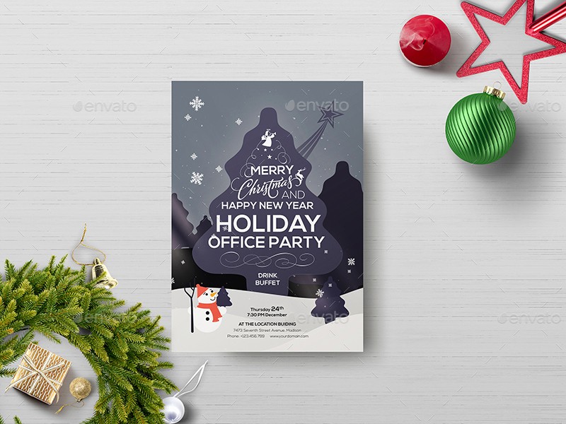 Office Christmas Party Flyer Templates Lovely Fice Holiday Party Flyer Template by Wutip2