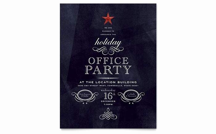 Office Christmas Party Free Download New Fice Holiday Party Flyer Template Design