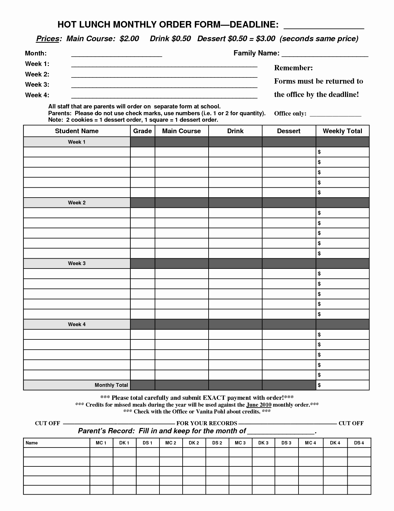 Office Lunch order form Template Beautiful Best S Of Blank Fice forms Blank Work order forms