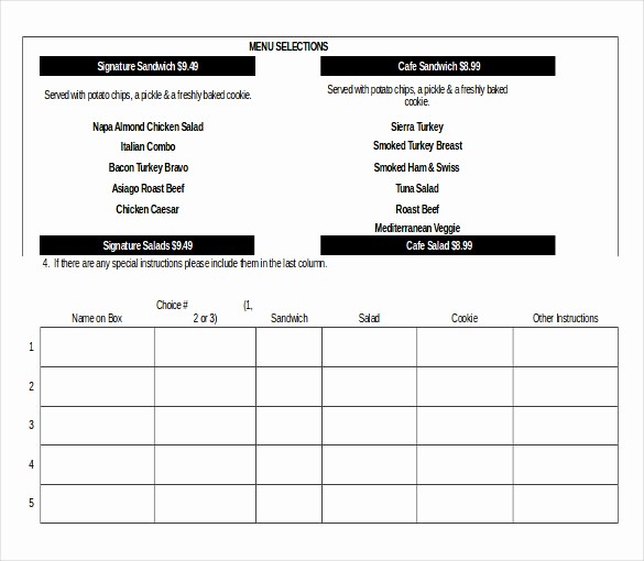 Office Lunch order form Template Best Of 21 order form Templates – Free Sample Example format