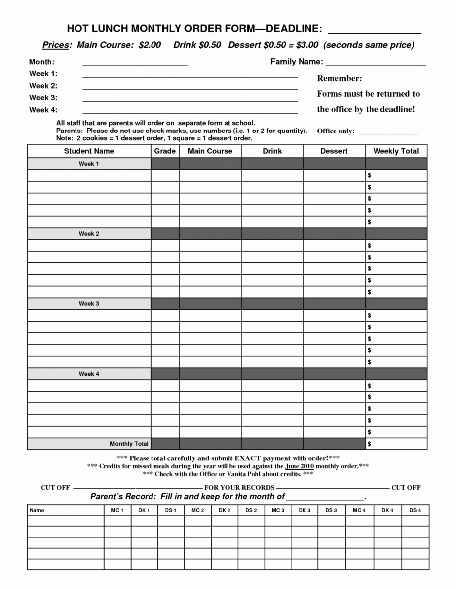 Office Lunch order form Template Luxury Free Purchase order Template Letter Examples Microsoft