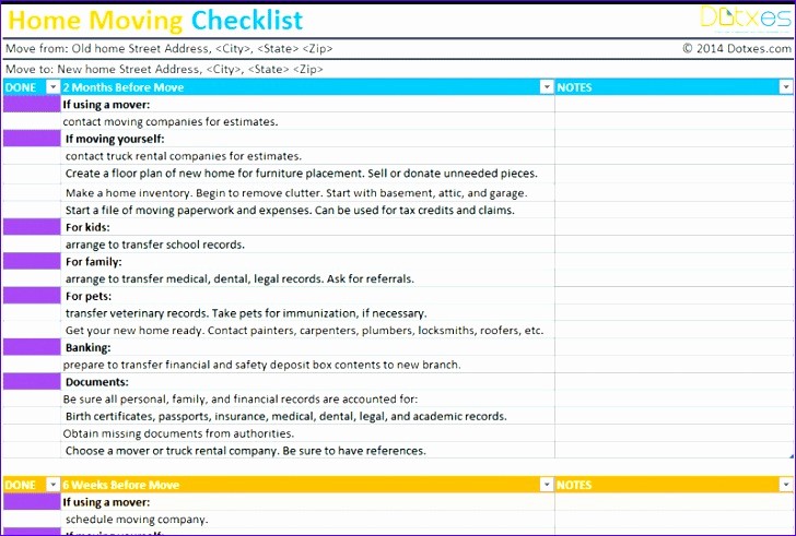 Office Move Checklist Template Excel Beautiful Fice Move Checklist Template Excel Neorx Beautiful 5