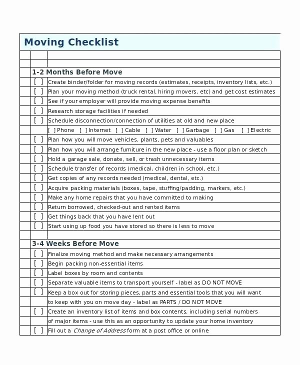 Office Move Checklist Template Excel Fresh Fice Moving Notice to Landlord Template City New