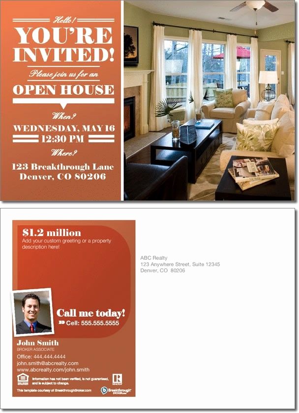 Office Open House Invitation Wording Awesome Realestate Open House Invitation Postcard