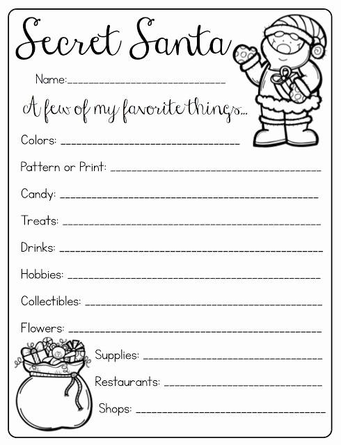 Office Secret Santa Questionnaire Templates Luxury Merry &amp; Bright Tips and Presents From Teach 3 4 5