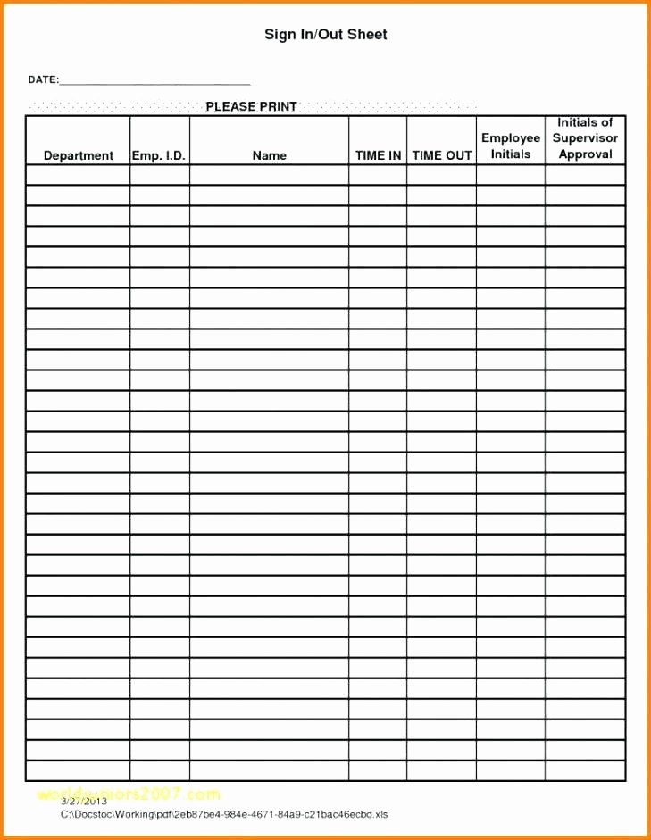 Office Sign In Sheet Template Elegant 15 Employees Sign In Sheet