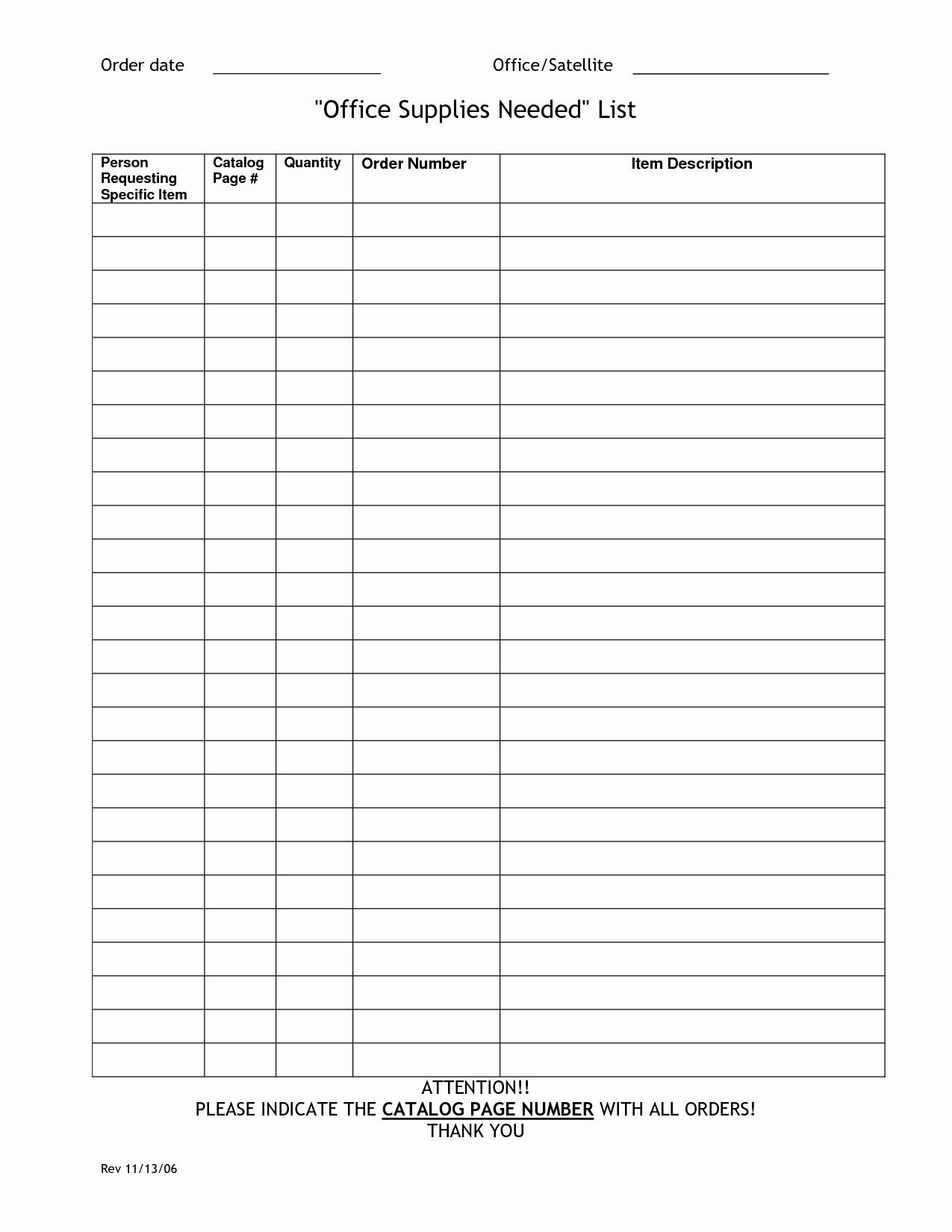 Office Supply order List Template Elegant 8 Best Of Free Printable Fice forms Templates