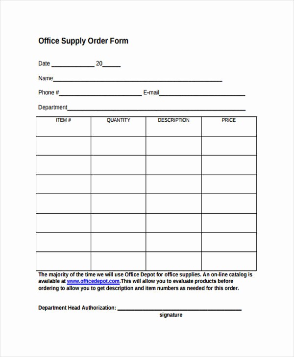 Office Supply order List Template Unique Supply order Templates 8 Free Pdf format Download