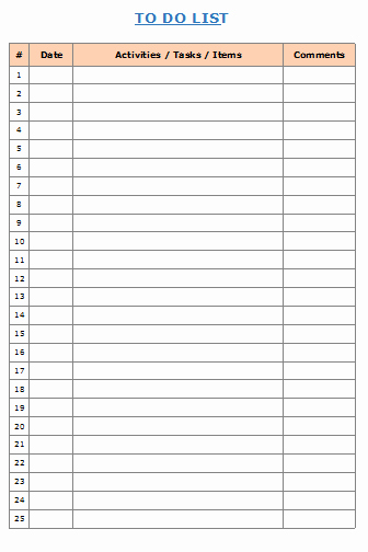 Office to Do List Template Best Of 5 Printable to Do List Templates Excel Xlts