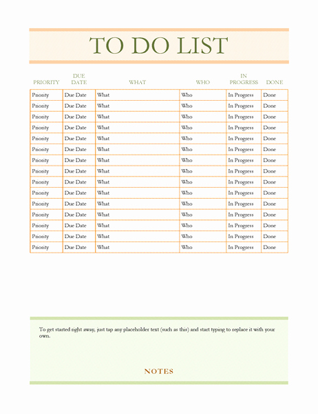Office to Do List Template Fresh to Do List