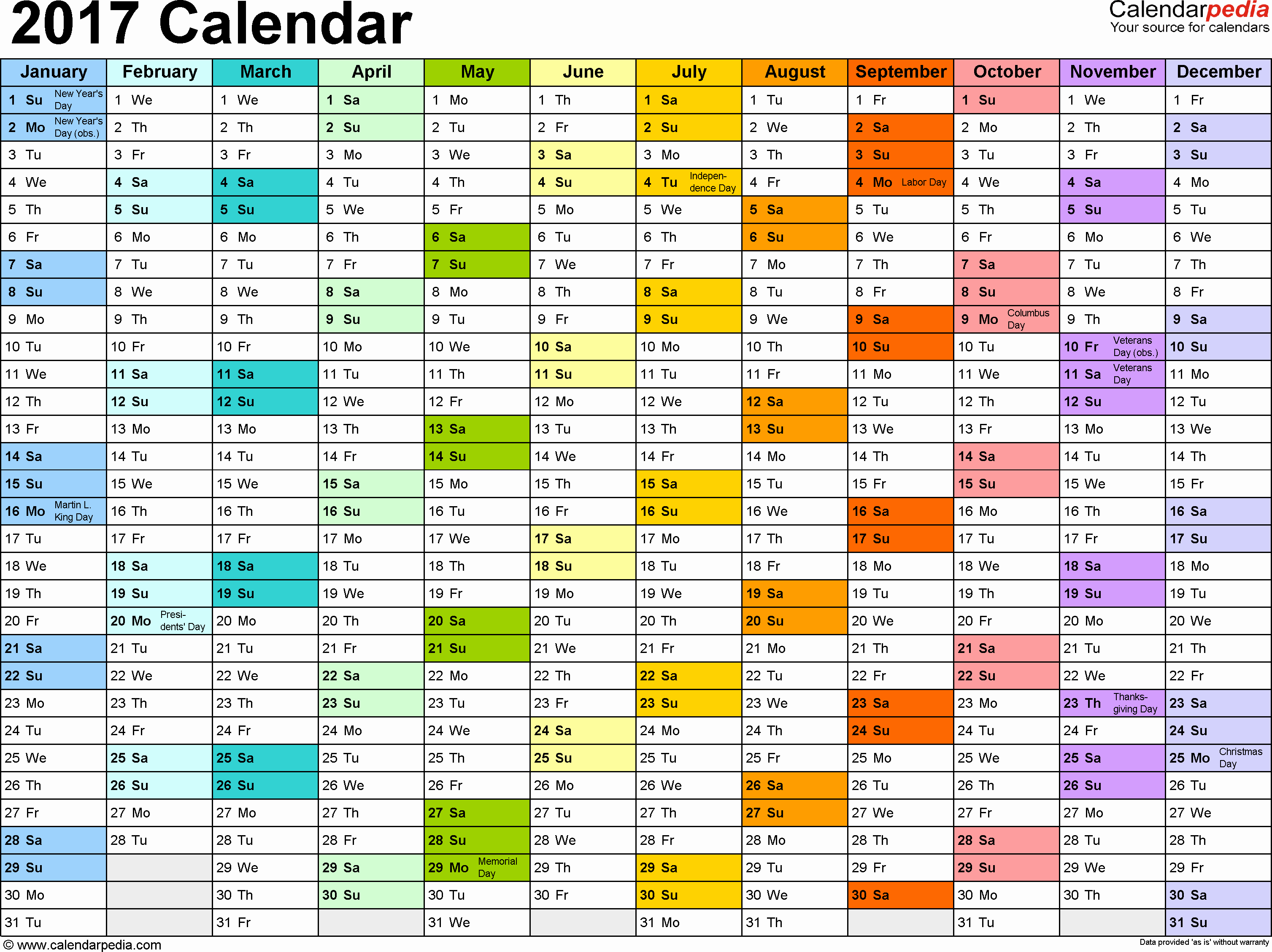 One Page Annual Calendar 2017 Elegant 2017 Calendar Download 17 Free Printable Excel Templates