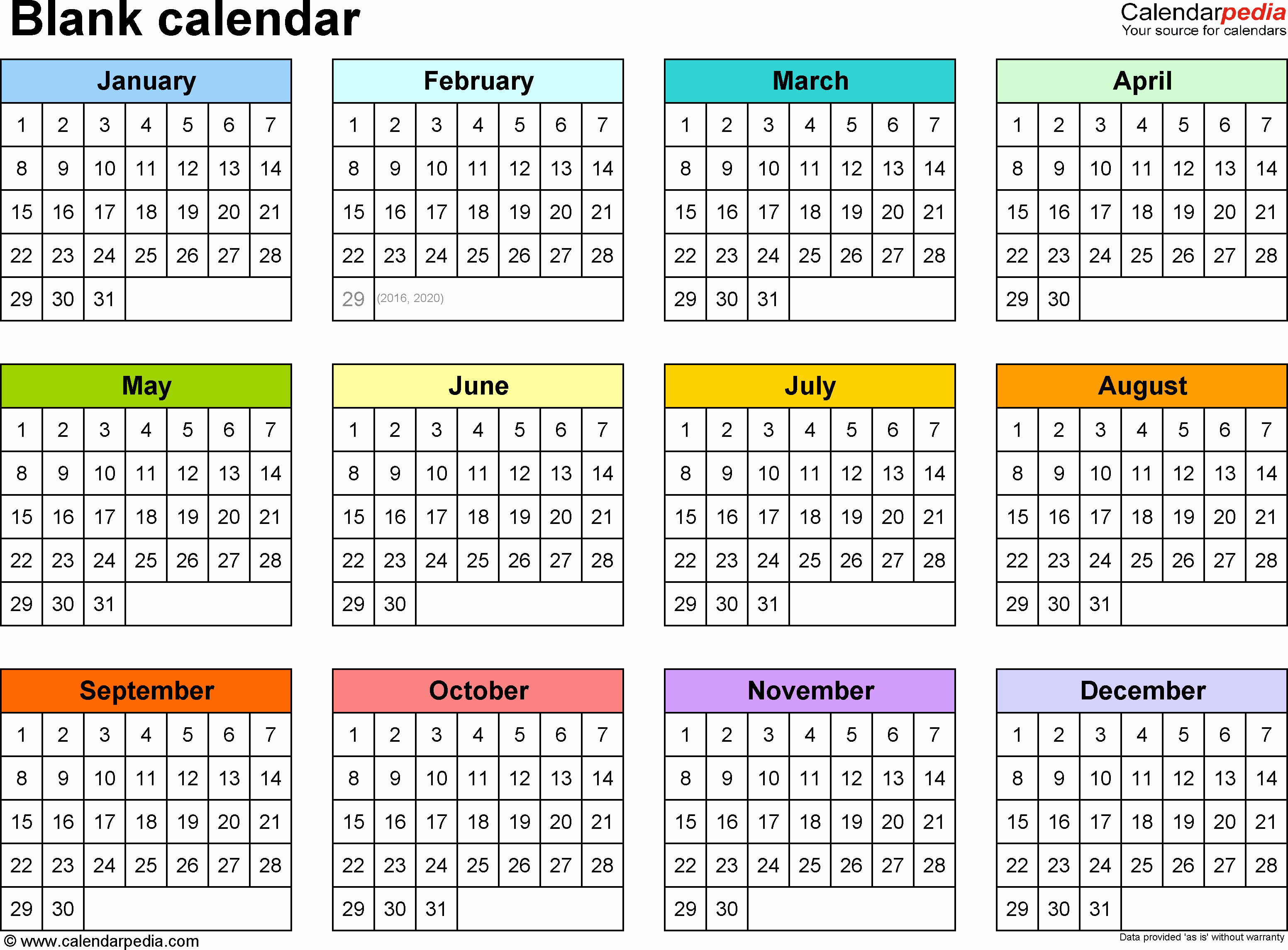 One Page Annual Calendar 2017 New Yearly Calendar Printable