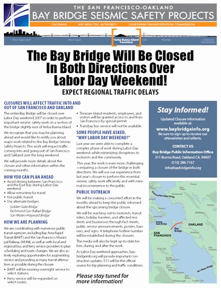 One Page Fact Sheet Template Lovely San Francisco Oakland Bay Bridge East Span Seismic Safety