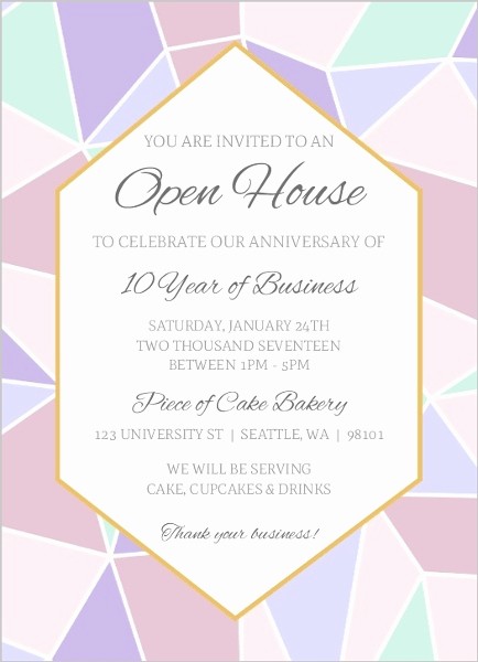 Open House Invitations for Business Best Of Geometric Pastel Business Open House Invitation
