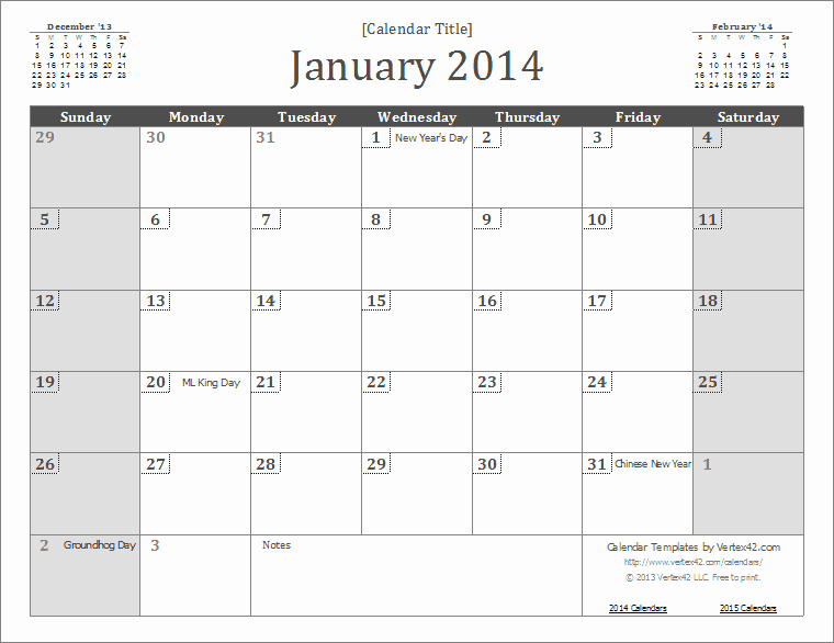 Open Office Calendar Template 2016 New 2014 Monthly Calendar Template