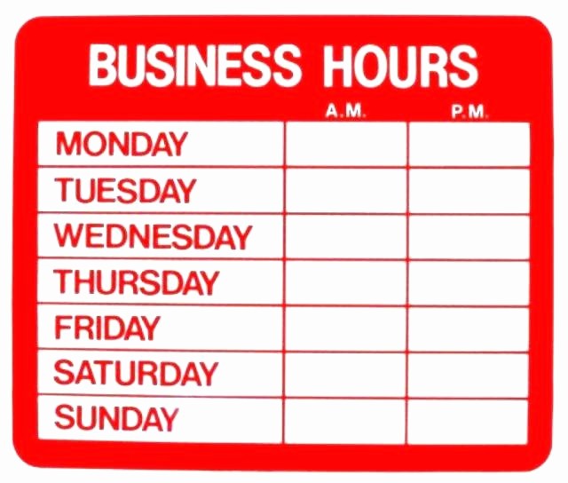 Opening Hours Template Microsoft Word Fresh Fice Hours Sign Template Word Relevant Principal Imagine