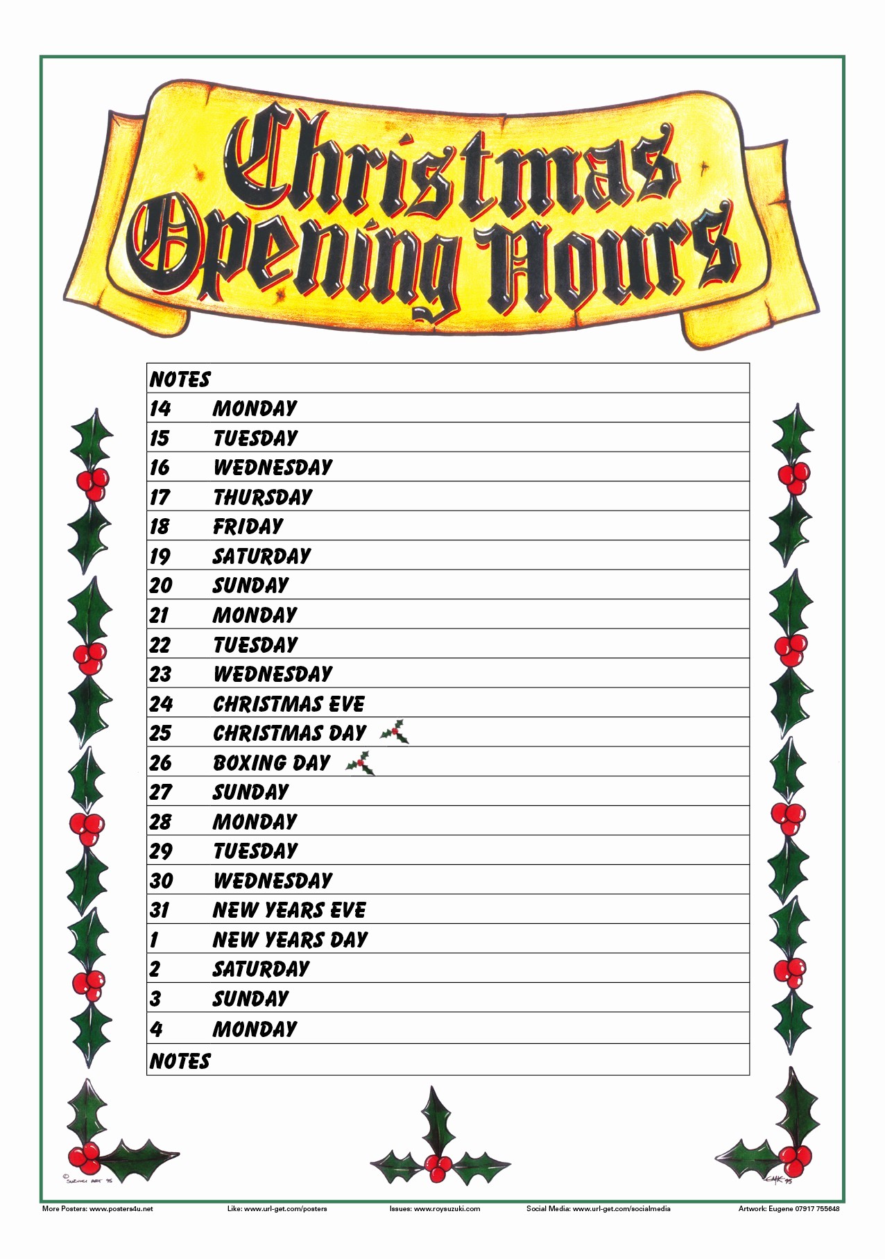 Opening Hours Template Microsoft Word Lovely Christmas Opening Times Template Business Hours Signs with