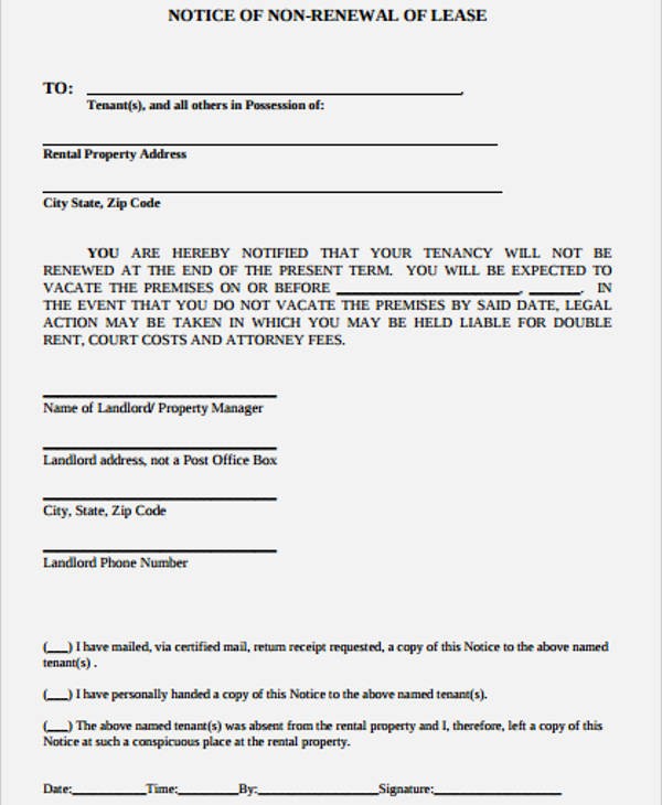 Option to Extend Lease Letter Awesome Lease Letter Templates 8 Free Sample Example format