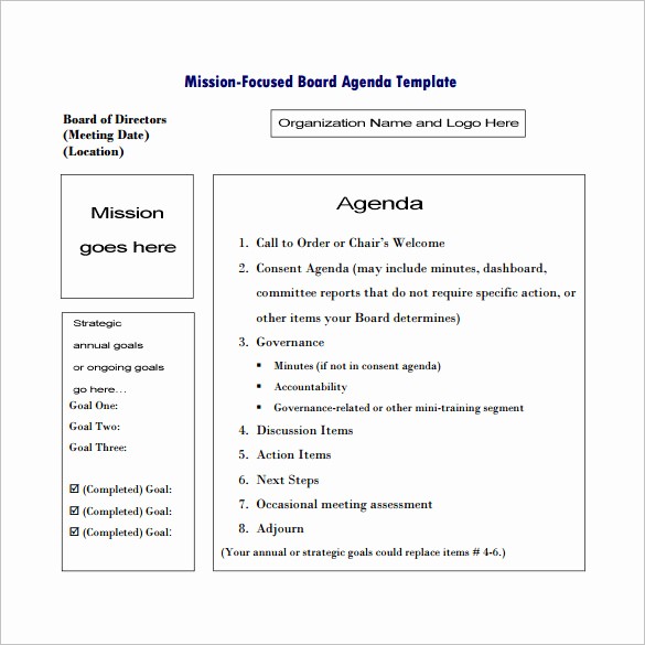 Order Of Business Meeting Agenda New 6 Meeting Outline Templates Doc Pdf