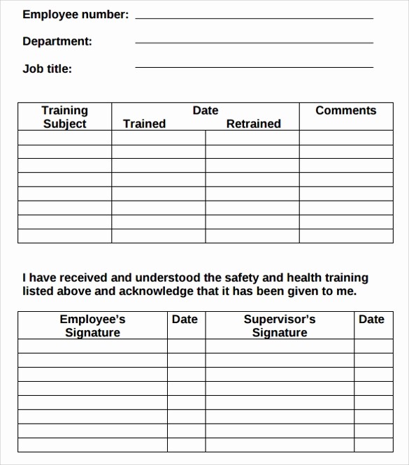 Osha Training Sign In Sheet Best Of 9 Free Training Log Templates – Pdf Word