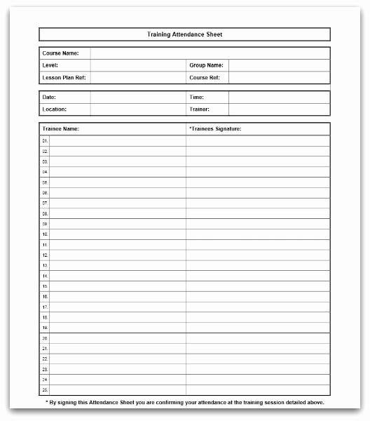 Osha Training Sign In Sheet Best Of Printable attendance Sheet for Trainers and Instructors