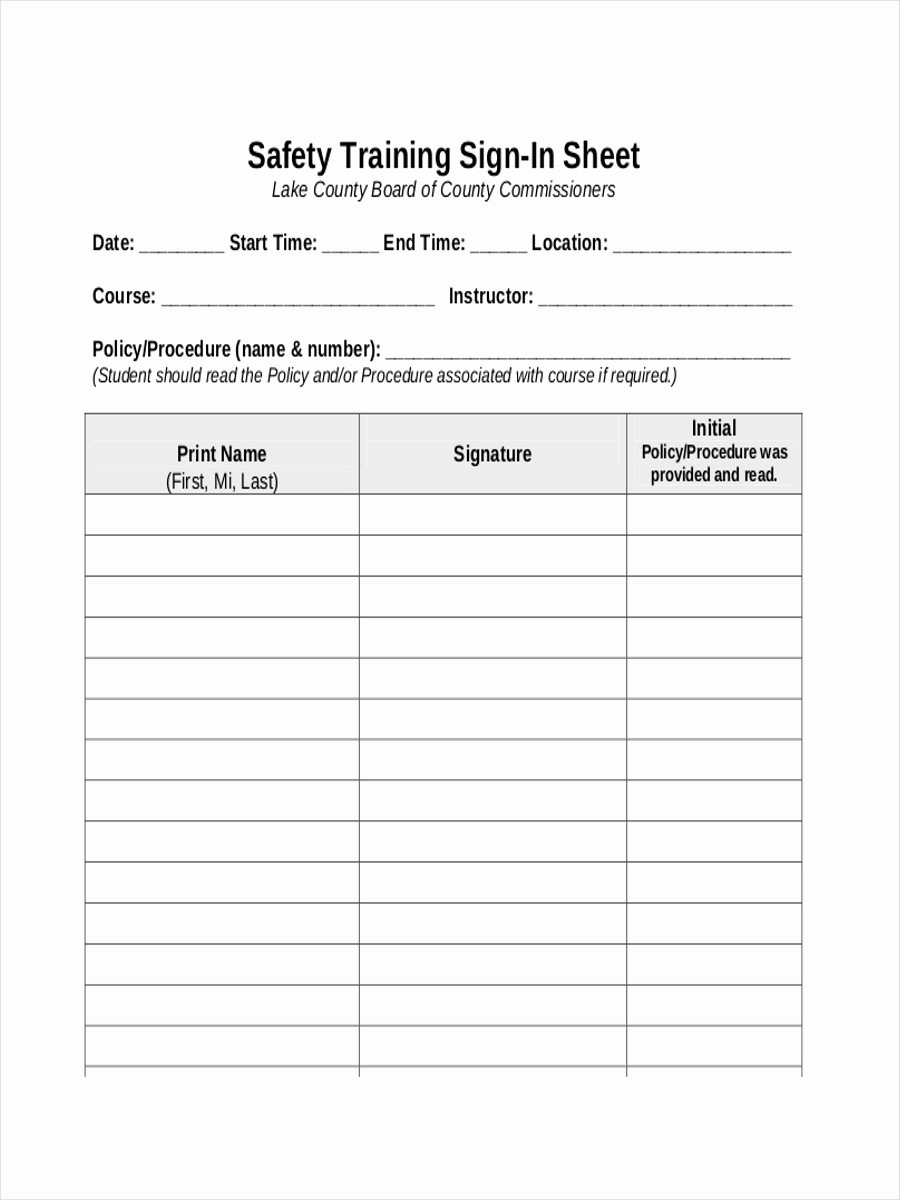 Osha Training Sign In Sheet Inspirational 10 Training Sheet Examples &amp; Samples Pdf Word Pages