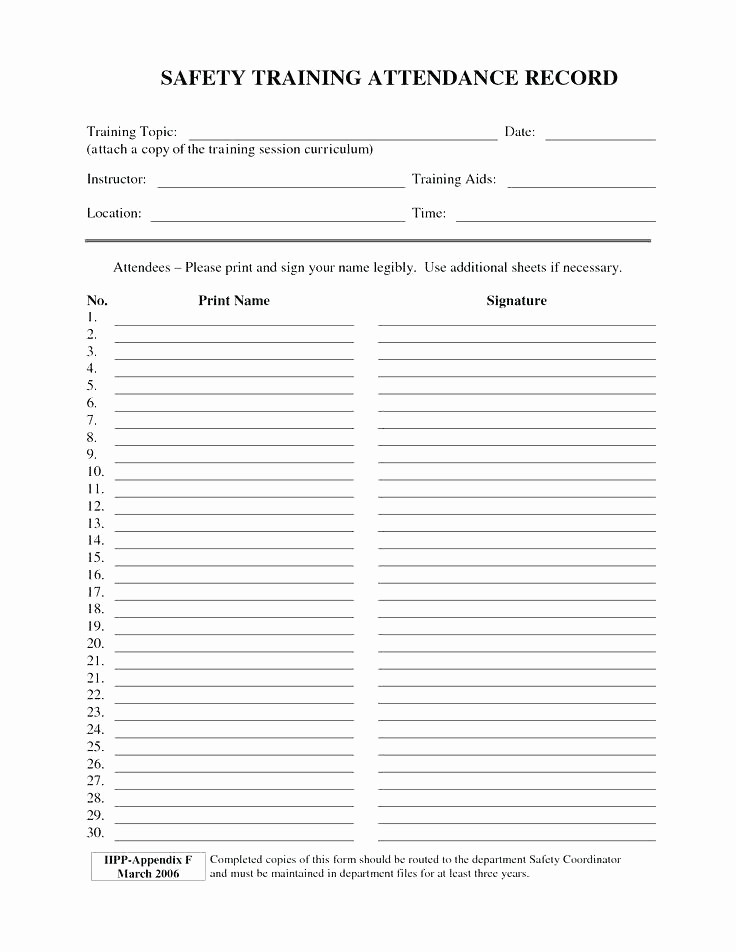 Osha Training Sign In Sheet New Free Printable Workout Log Sheets Safety Training Template