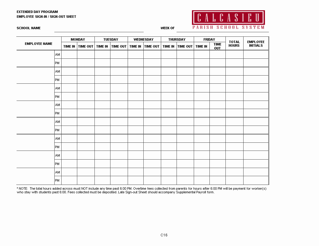 Overtime Sign Up Sheet Template Lovely Free Employee Sign In Sheet Excel