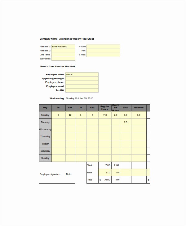 Overtime Sign Up Sheet Template New Timesheet Template 8 Free Word Excel Pdf Documents