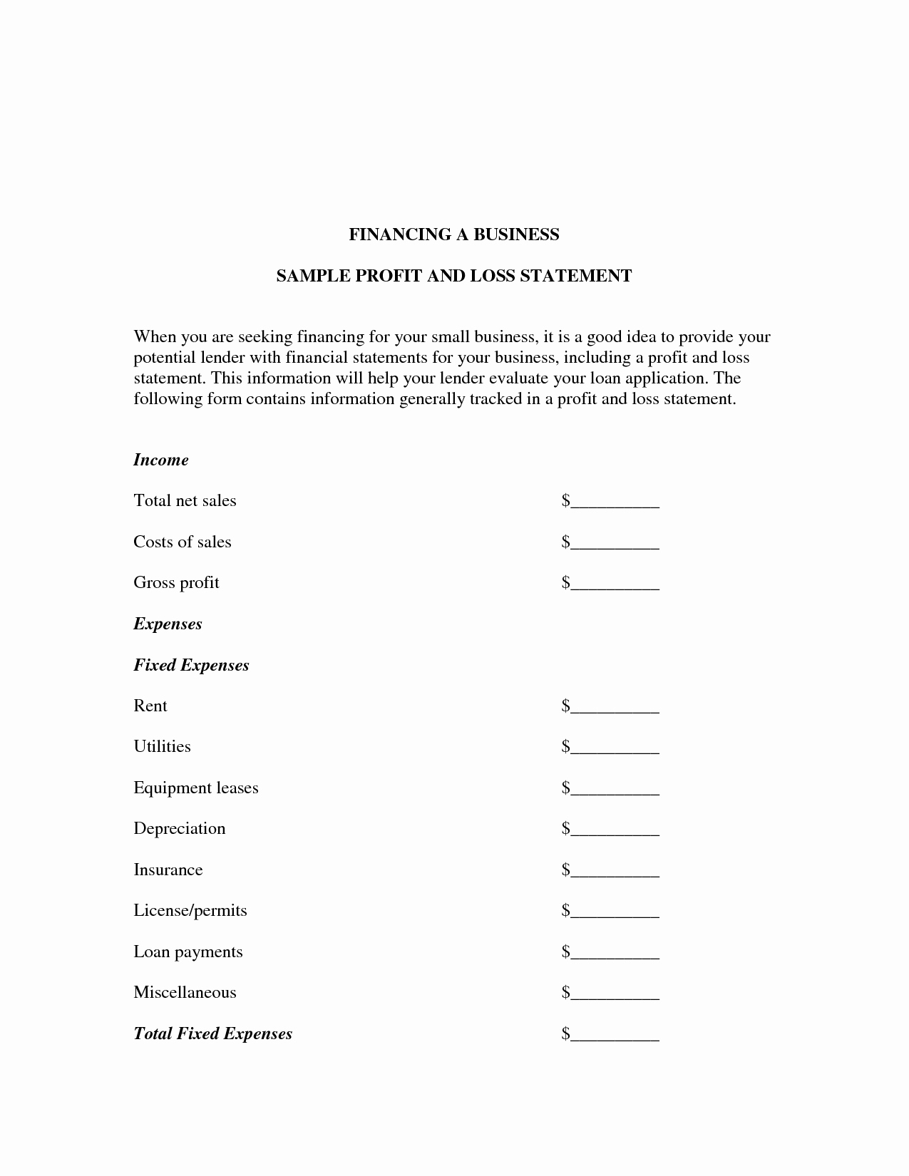 P and L Statement Template Best Of Sample P and L Statement Portablegasgrillweber