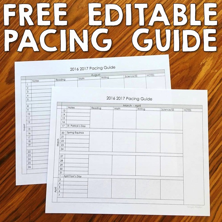 Pacing Calendar Template for Teachers Elegant Free Pacing Guide for Any Grade Level Simply Kinder