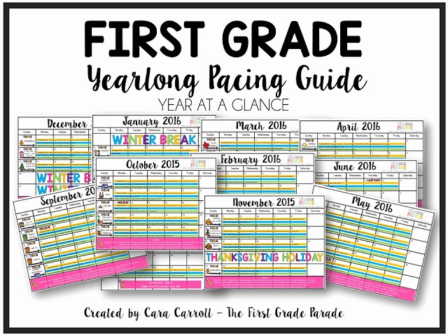 Pacing Calendar Template for Teachers Luxury Year Long Planning &amp; Pacing Guide K &amp; 1st Grades the