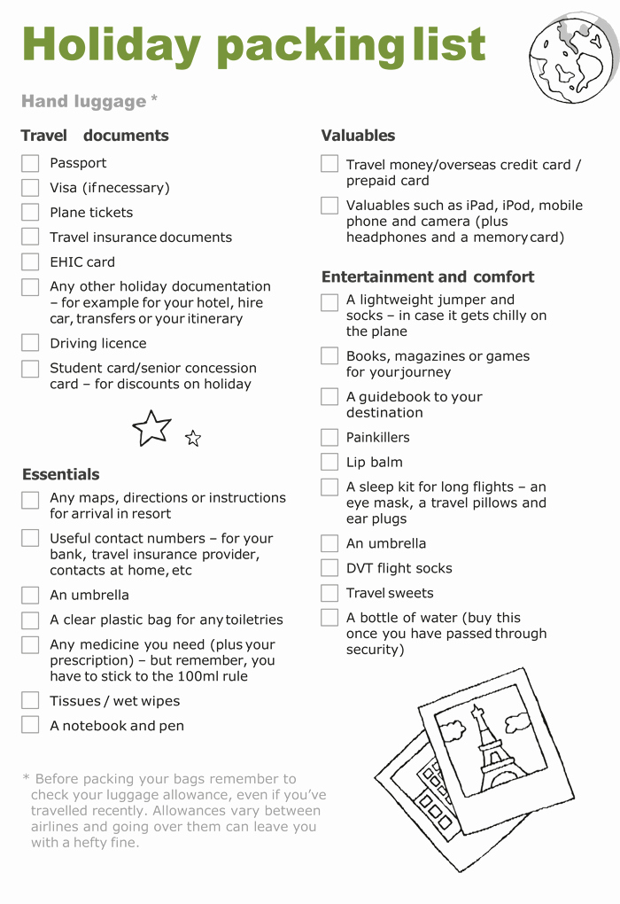Packing List for Vacation Template Best Of Packing List Template 5 Useful Packing Checklists