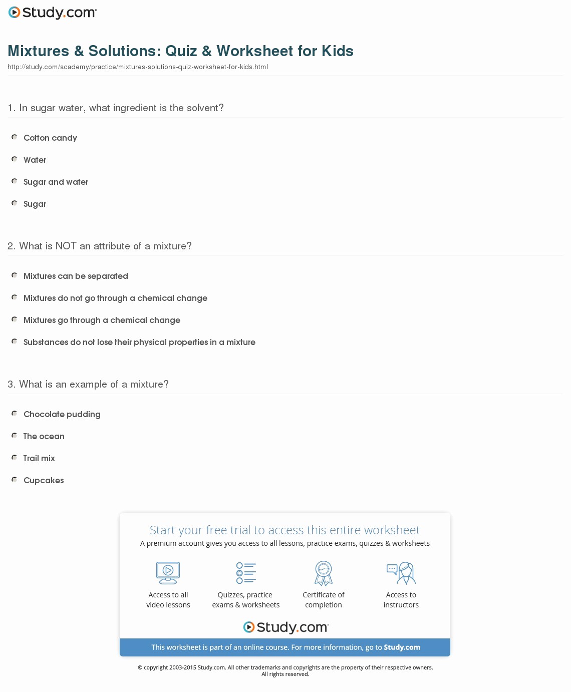 Page Line Deposition Summary Sample Awesome Mixtures &amp; solutions Quiz &amp; Worksheet for Kids
