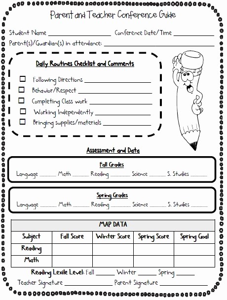 Parent Meeting Sign In Sheet Beautiful Classroom Freebies Parent Conference Pack Freebie