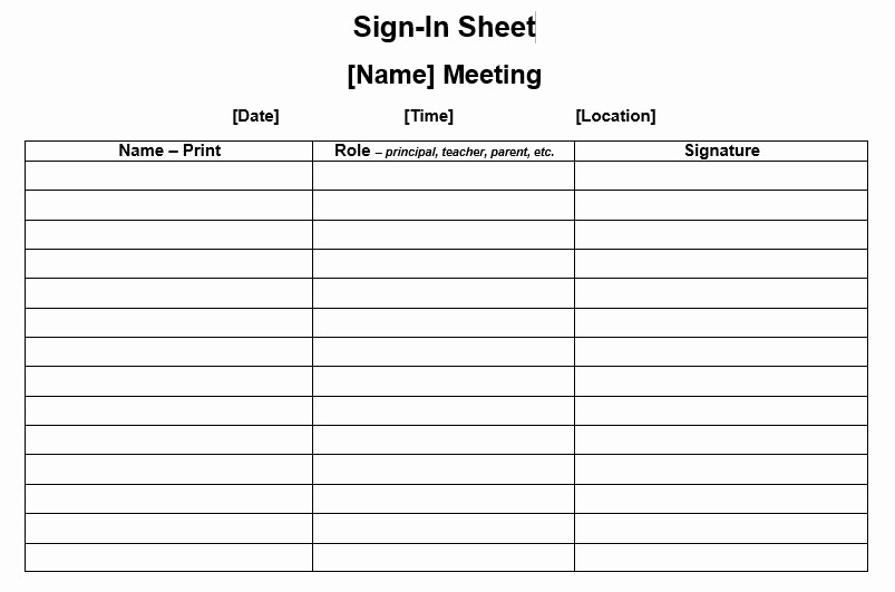 Parent Meeting Sign In Sheet Elegant 9 Free Sample Conference Sign In Sheet Templates