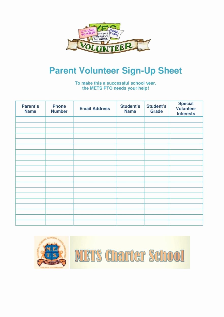 Parent Meeting Sign In Sheet Elegant About Our Pto – Mets Charter School Pto