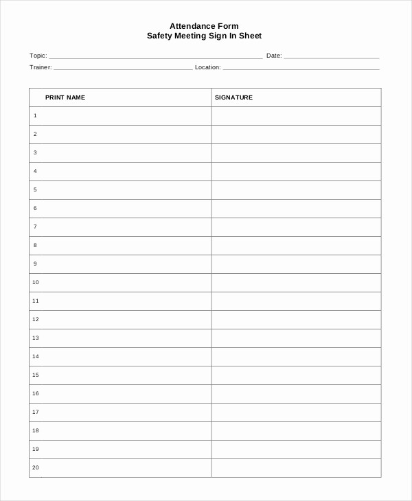 Parent Meeting Sign In Sheet Lovely Sign In Sheet 30 Free Word Excel Pdf Documents
