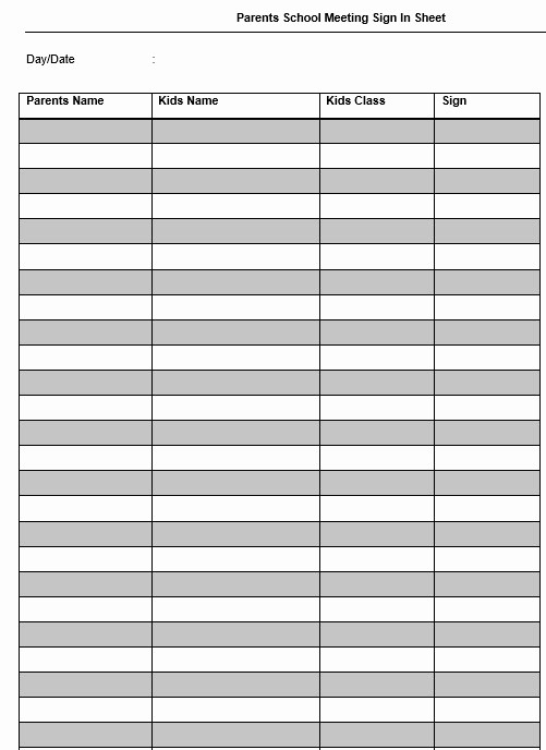 Parent Meeting Sign In Sheet New 9 Free Sample Parent Sign In Sheet Templates Printable