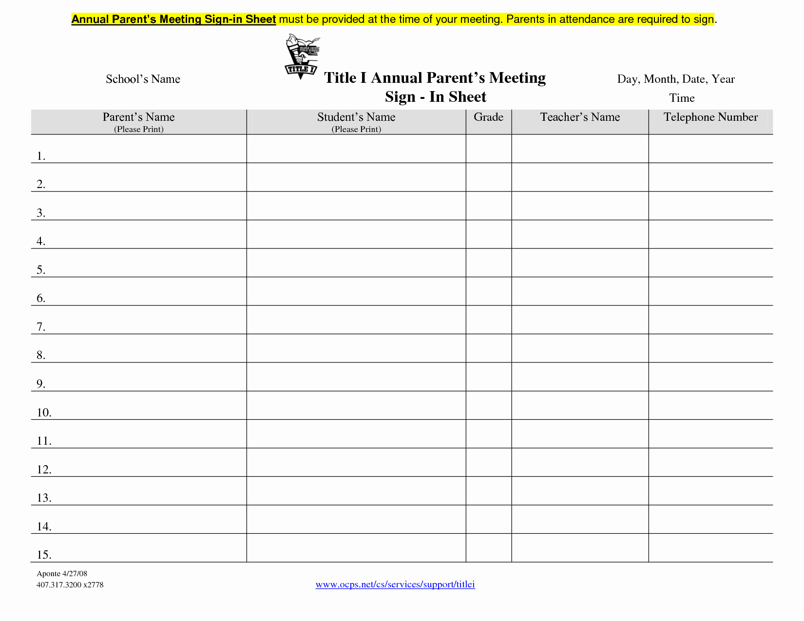 Parent Meeting Sign In Sheet New Best S Of Blank Parent Sign In Sheet Blank Sign Up